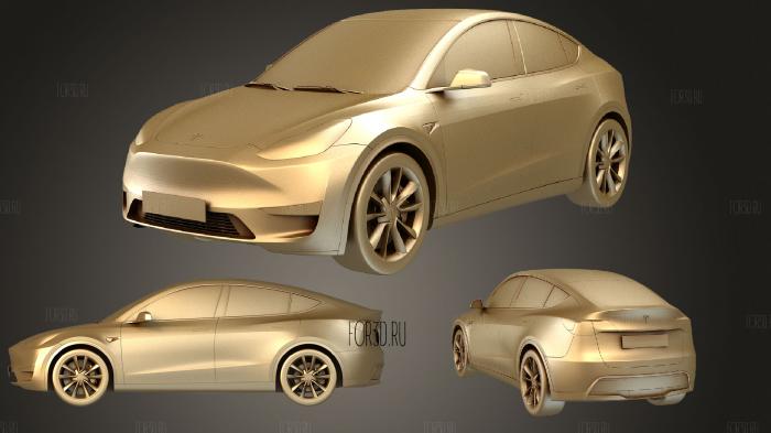 Tesla Y 2021 4 stl model for CNC